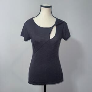 AmélieBoutik Charcoal Gray Women’s Cutout Detail Top Size Small